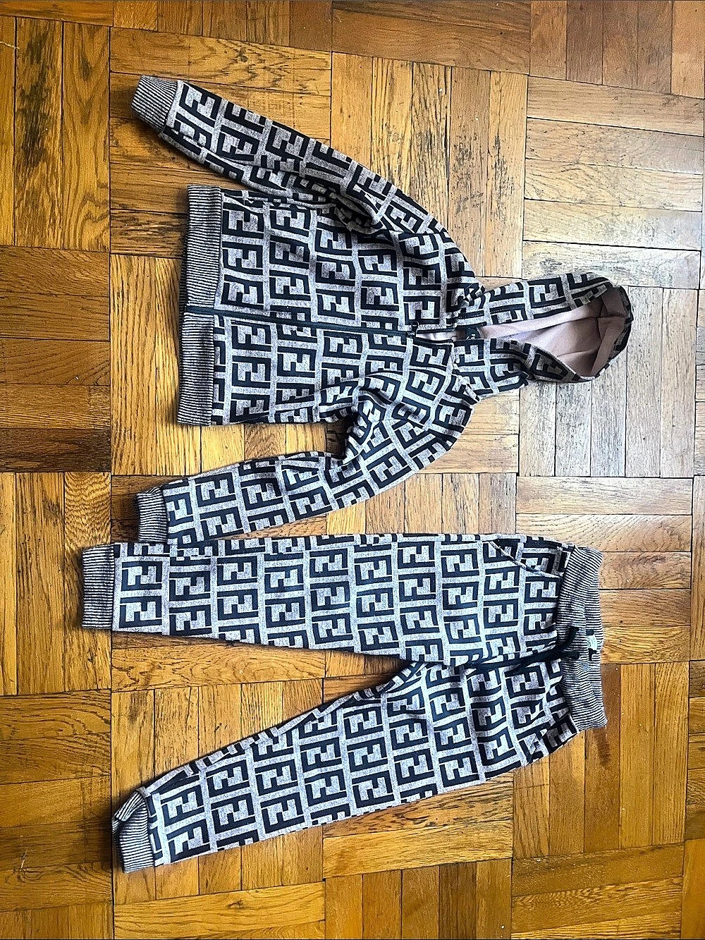 Kids Black & Gray Geometric Matching Set